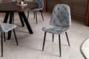 riess-ambiente Esszimmerstuhl GLAMM grau/schwarz Chenille Metallbeine Rautensteppung 2er-Set Bild 2
