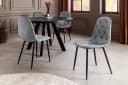 riess-ambiente Esszimmerstuhl GLAMM grau/schwarz Chenille Metallbeine Rautensteppung 2er-Set Bild 3