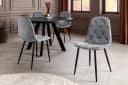riess-ambiente Esszimmerstuhl GLAMM grau/schwarz Chenille Metallbeine Rautensteppung 2er-Set Bild 4