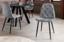 riess-ambiente Esszimmerstuhl GLAMM grau/schwarz Chenille Metallbeine Rautensteppung 2er-Set Bild 5