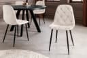 riess-ambiente Esszimmerstuhl GLAMM Champagner Beige Schwarz Chenille Metallbeine 2er Set Bild 3