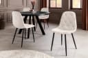 riess-ambiente Esszimmerstuhl GLAMM Champagner Beige Schwarz Chenille Metallbeine 2er Set Bild 5