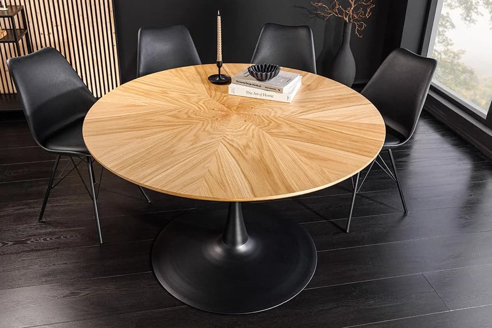 riess-ambiente Esstisch ATELIER 120cm rund Eiche schwarz/natur