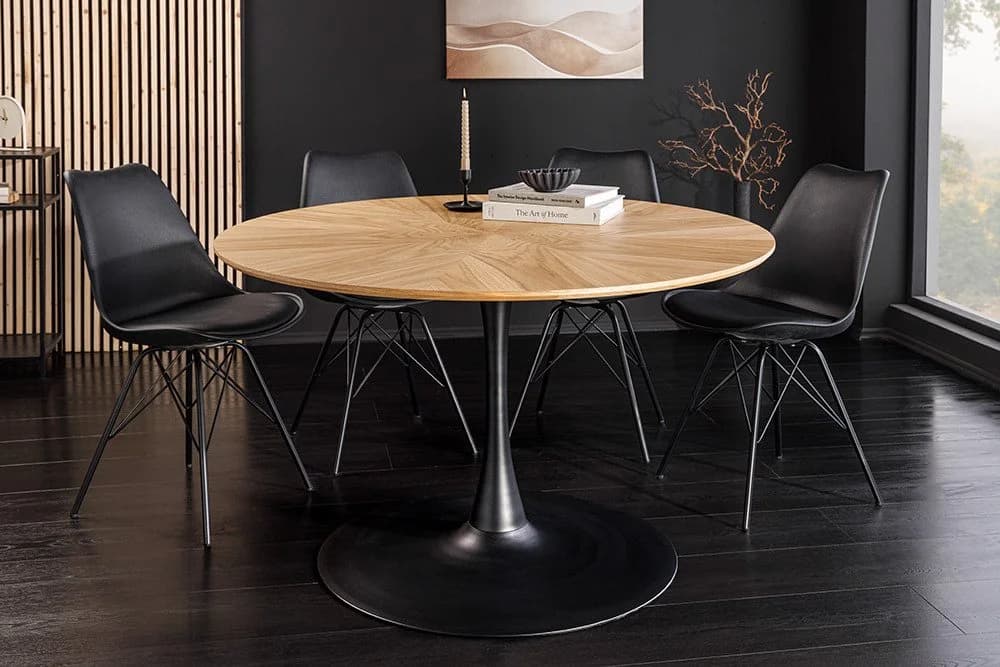 riess-ambiente Esstisch ATELIER 120cm rund Eiche schwarz/natur - Bild 2