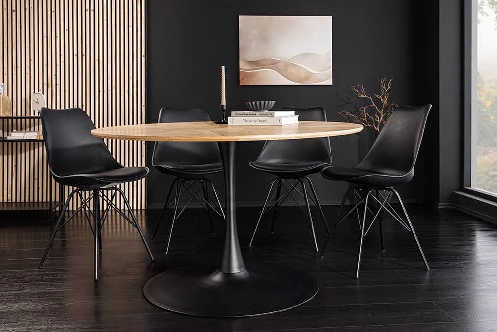 riess-ambiente Esstisch ATELIER 120cm rund Eiche schwarz/natur - Bild 3