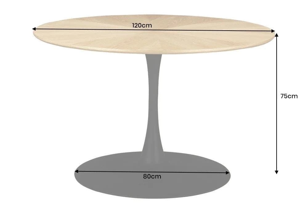 riess-ambiente Esstisch ATELIER 120cm rund Eiche schwarz/natur - Bild 4