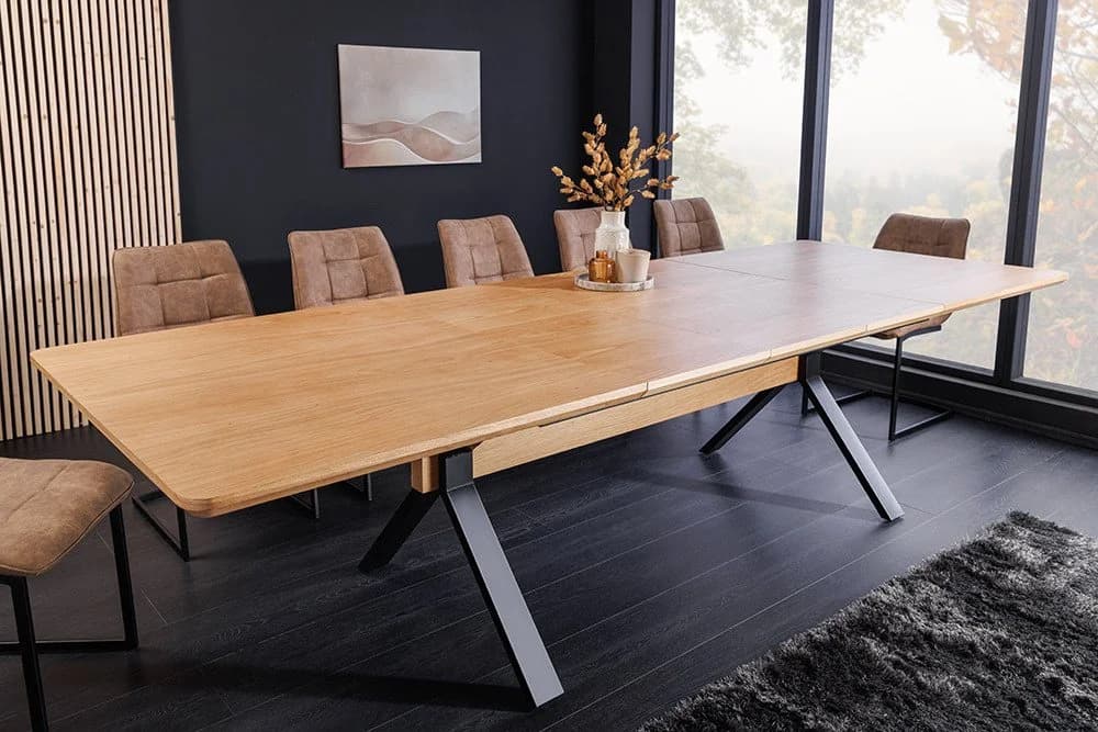 riess-ambiente Esstisch GIANT ausziehbar Eiche Metall X-Gestell - Bild 2