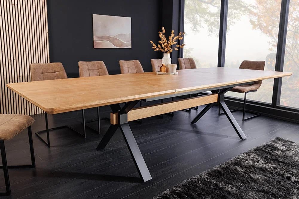 riess-ambiente Esstisch GIANT ausziehbar Eiche Metall X-Gestell - Bild 4