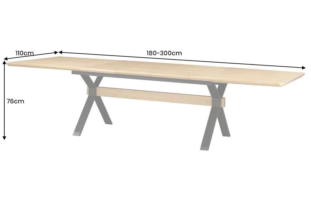 riess-ambiente Esstisch GIANT ausziehbar Eiche Metall X-Gestell - Bild 5