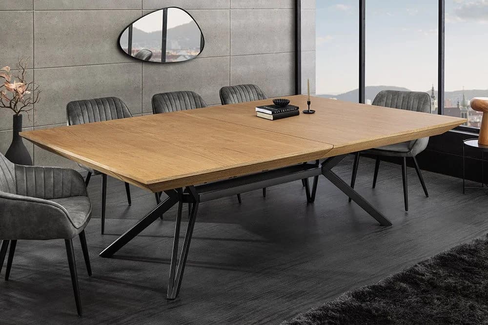 riess-ambiente Esstisch GIANT 200-320cm ausziehbar Eiche Metall - Bild 2