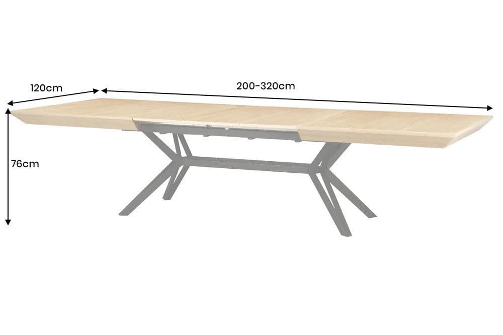 riess-ambiente Esstisch GIANT 200-320cm ausziehbar Eiche Metall - Bild 4
