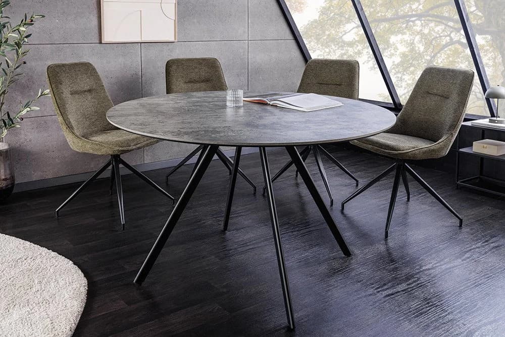 riess-ambiente Esstisch ATELIER 100cm Grau/Schwarz Metallbeine Rund - Bild 4