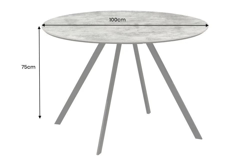 riess-ambiente Esstisch ATELIER 100cm Grau/Schwarz Metallbeine Rund - Bild 5