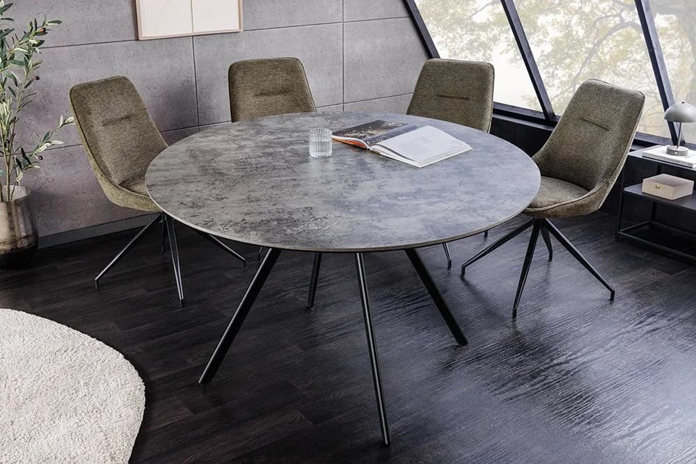 riess-ambiente Esstisch ATELIER 120cm Beton-Design Metall Rund 4 Personen