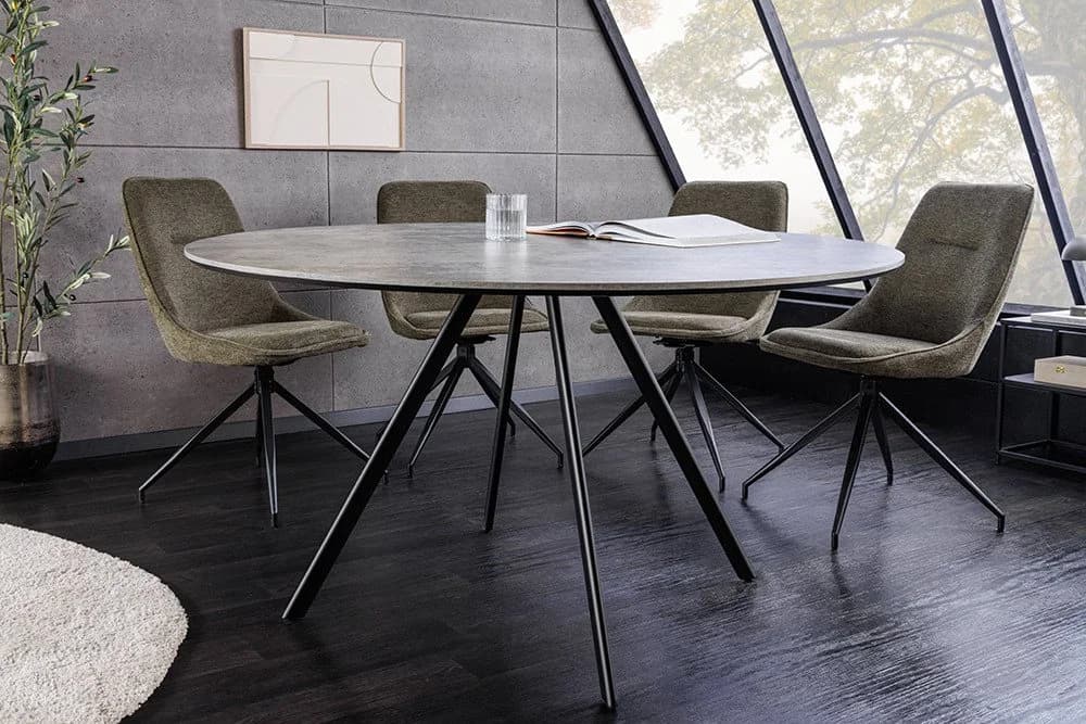 riess-ambiente Esstisch ATELIER 120cm Beton-Design Metall Rund 4 Personen - Bild 3