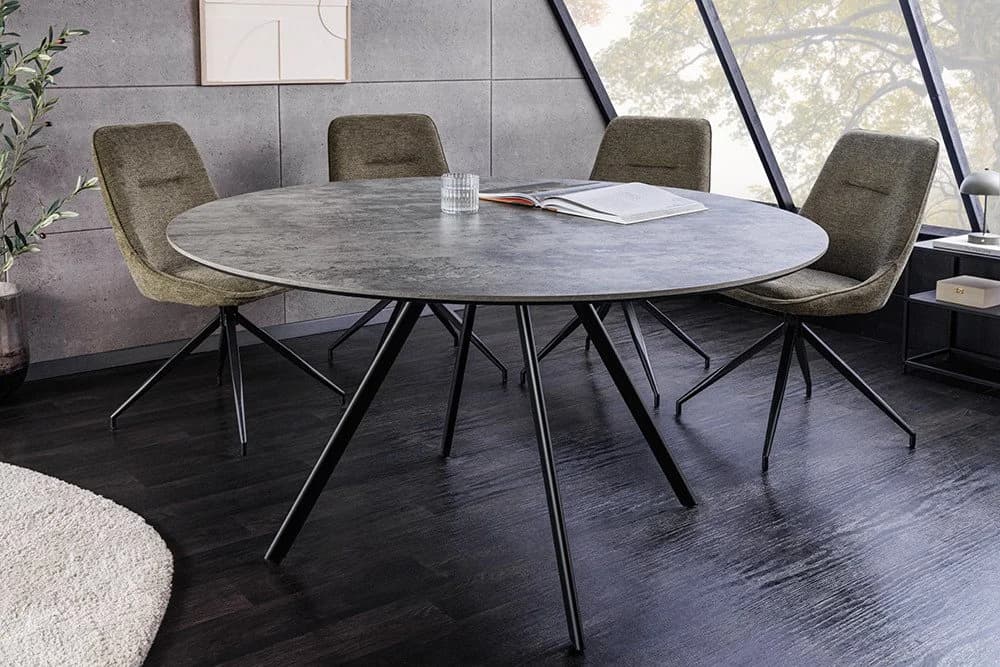 riess-ambiente Esstisch ATELIER 120cm Beton-Design Metall Rund 4 Personen - Bild 4