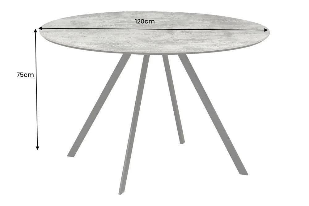 riess-ambiente Esstisch ATELIER 120cm Beton-Design Metall Rund 4 Personen - Bild 5