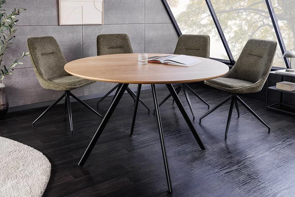 riess-ambiente Esstisch ATELIER 100cm Natur/Schwarz Holzoptik Metallbeine Rund 2 Personen - Bild 3