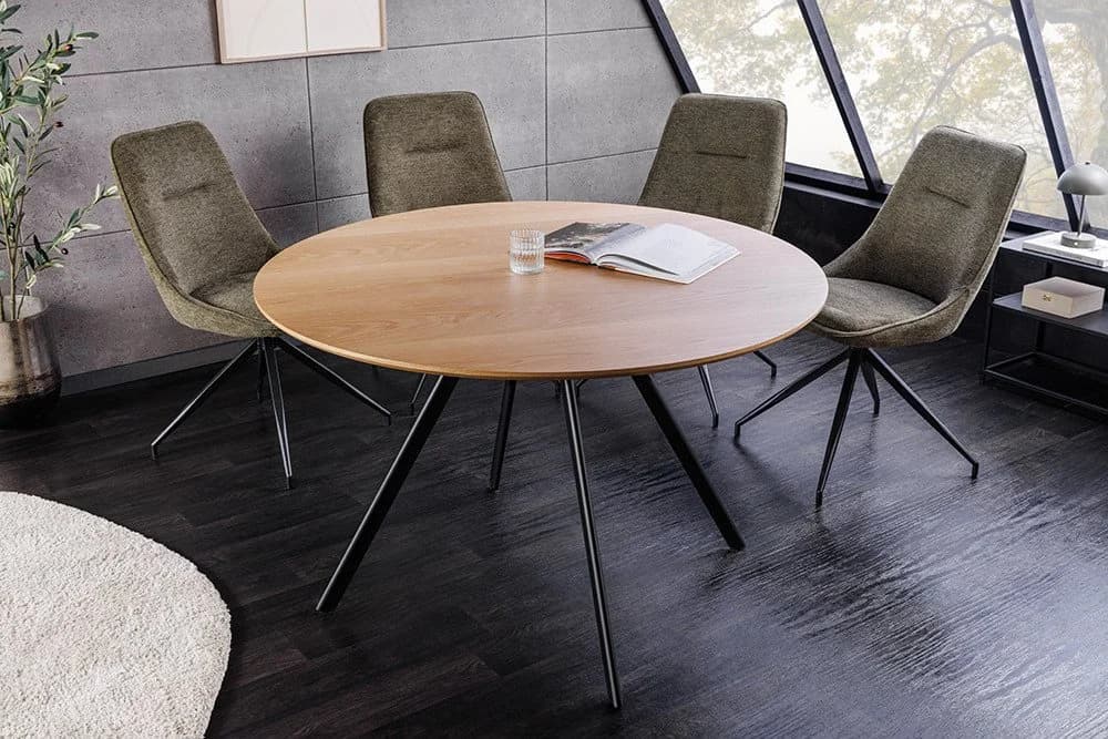 riess-ambiente Esstisch ATELIER 100cm Natur/Schwarz Holzoptik Metallbeine Rund 2 Personen - Bild 4