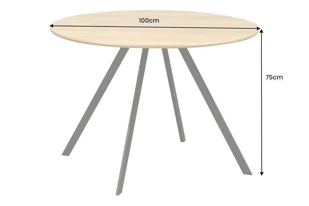 riess-ambiente Esstisch ATELIER 100cm Natur/Schwarz Holzoptik Metallbeine Rund 2 Personen - Bild 5