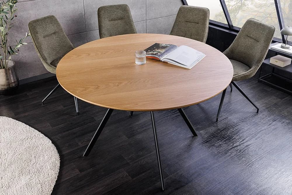 riess-ambiente Esstisch ATELIER 120cm Natur/Schwarz Holz-Optik Metallbeine Rund 4 Personen - Bild 2