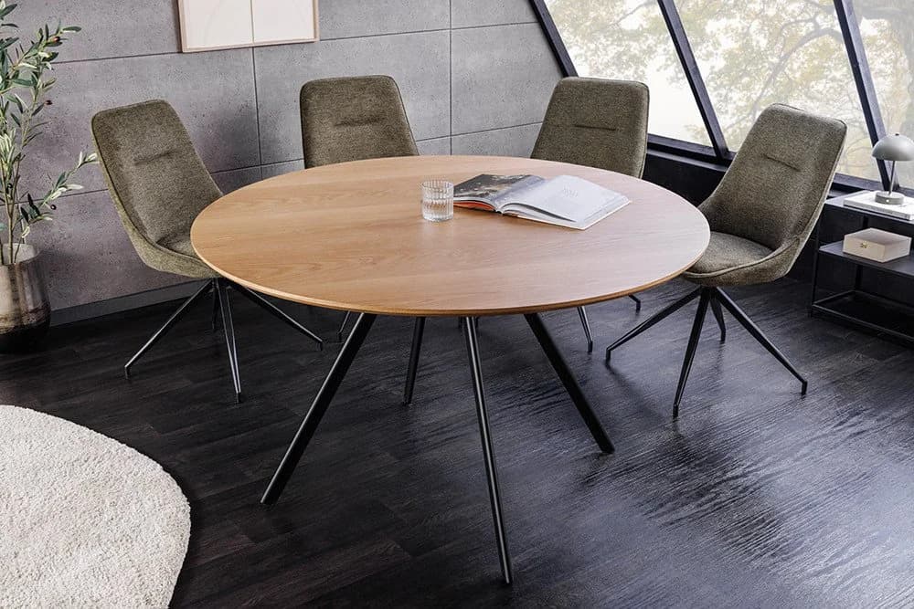 riess-ambiente Esstisch ATELIER 120cm Natur/Schwarz Holz-Optik Metallbeine Rund 4 Personen - Bild 3