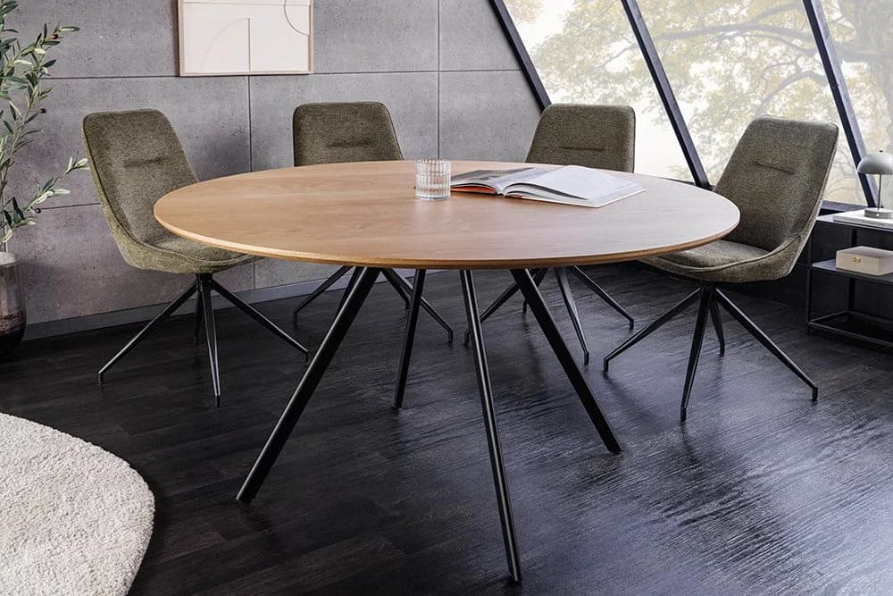 riess-ambiente Esstisch ATELIER 120cm Natur/Schwarz Holz-Optik Metallbeine Rund 4 Personen - Bild 4