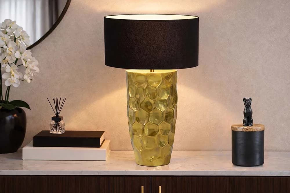 riess-ambiente Tischleuchte AURELIA 55cm Gold Schwarz Hammerschlag - Bild 2