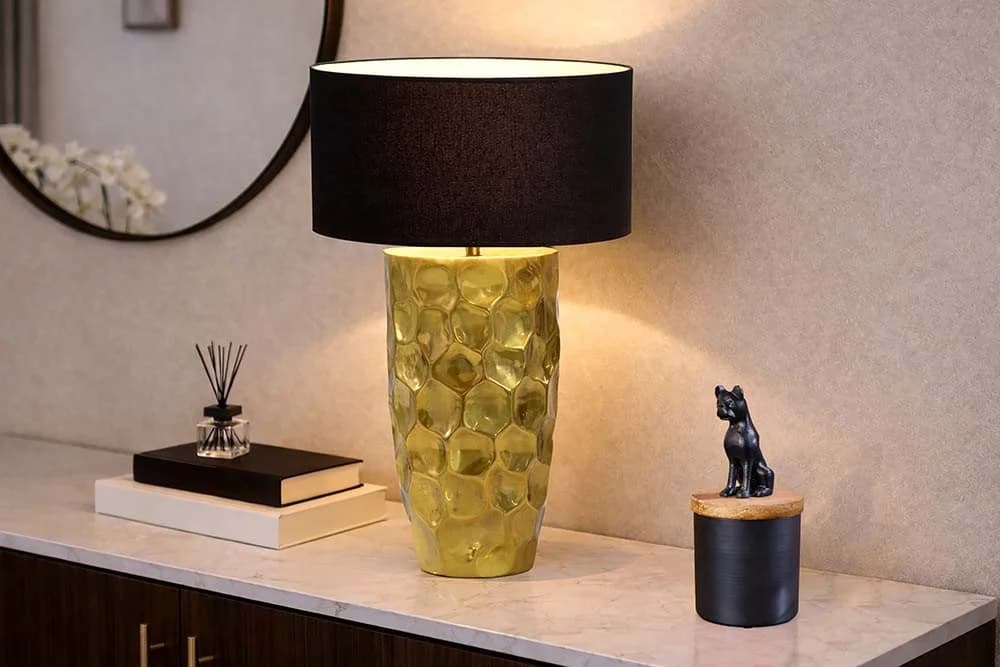 riess-ambiente Tischleuchte AURELIA 55cm Gold Schwarz Hammerschlag - Bild 4