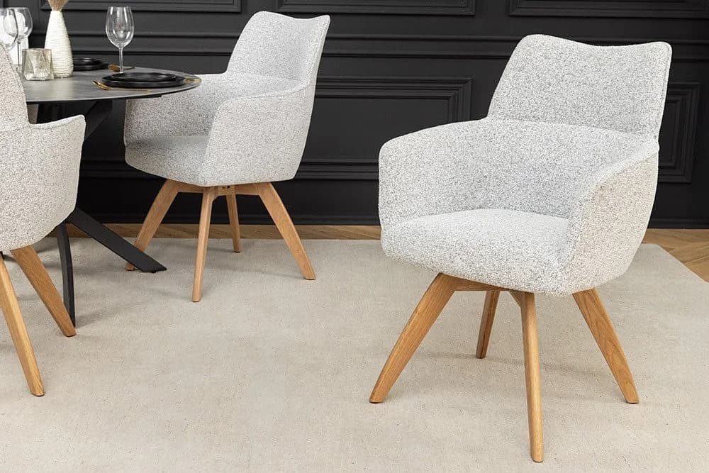 riess-ambiente Drehstuhl ASGARD beige mit Armlehne & Federkern - Bild 3