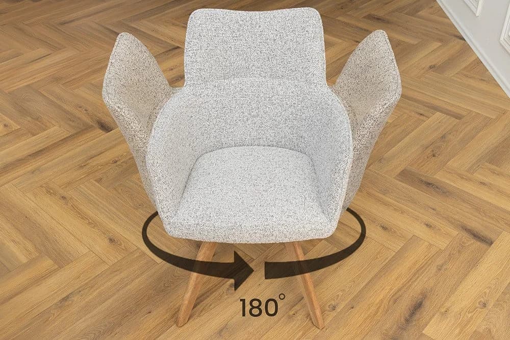 riess-ambiente Drehstuhl ASGARD beige mit Armlehne & Federkern - Bild 4