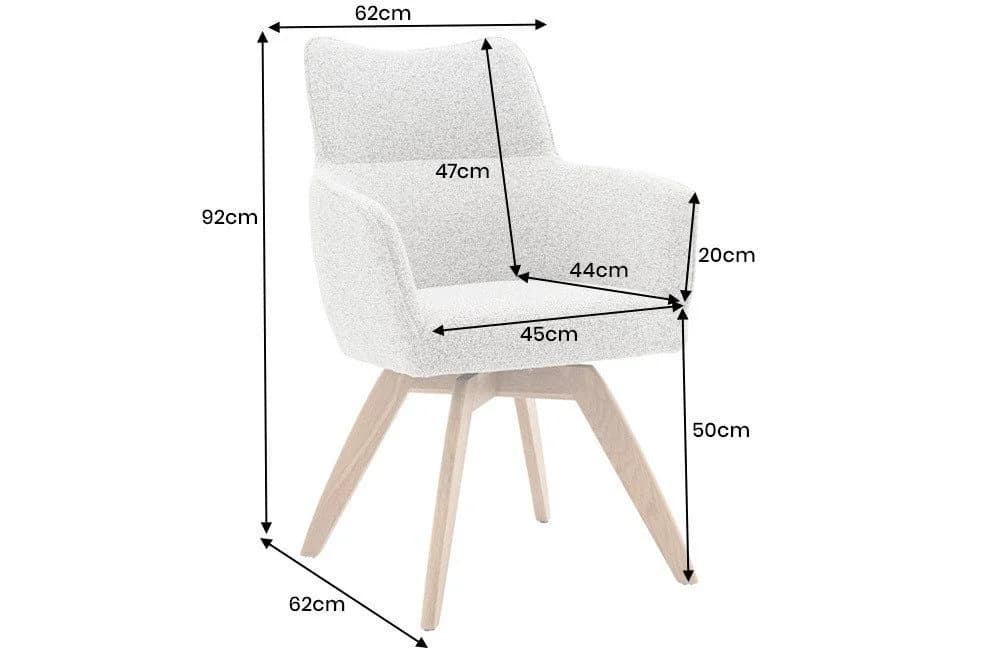 riess-ambiente Drehstuhl ASGARD beige mit Armlehne & Federkern - Bild 5