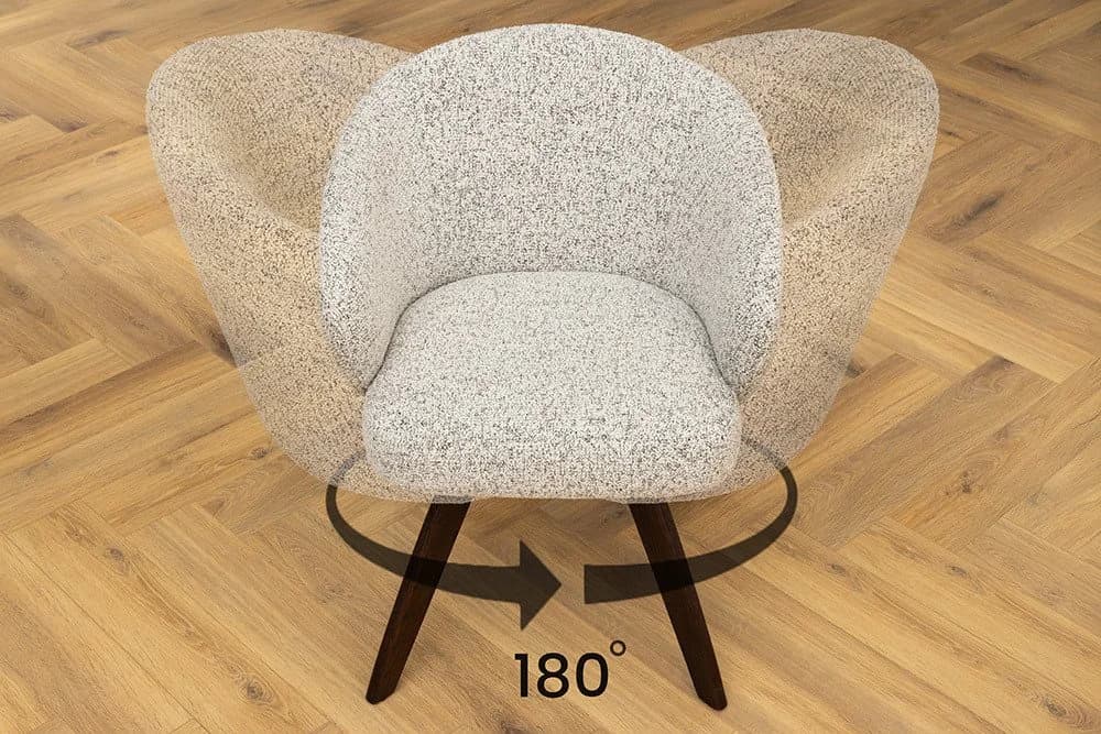 riess-ambiente Polsterstuhl WALKÜRE beige/braun mit Drehfunktion - Bild 3
