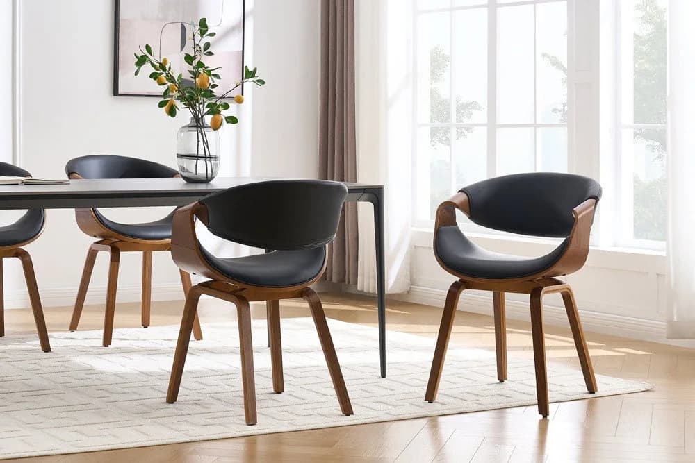 riess-ambiente Armlehnstuhl ORGANIC Schwarz Walnuss Kunstleder