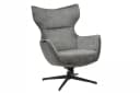 riess-ambiente Ohrensessel VOGUE grau/schwarz Samt Metallbeine 360° drehbar Bild 1