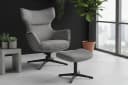 riess-ambiente Ohrensessel VOGUE grau/schwarz Samt Metallbeine 360° drehbar Bild 2