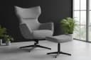 riess-ambiente Ohrensessel VOGUE grau/schwarz Samt Metallbeine 360° drehbar Bild 3