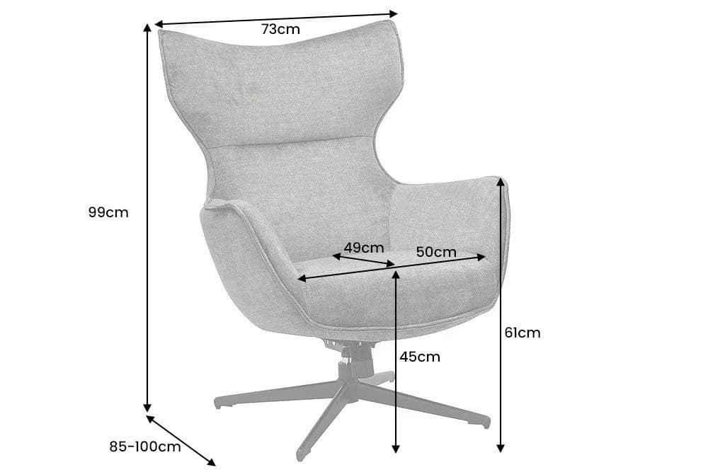 riess-ambiente Ohrensessel VOGUE grau/schwarz Samt Metallbeine 360° drehbar - Bild 4