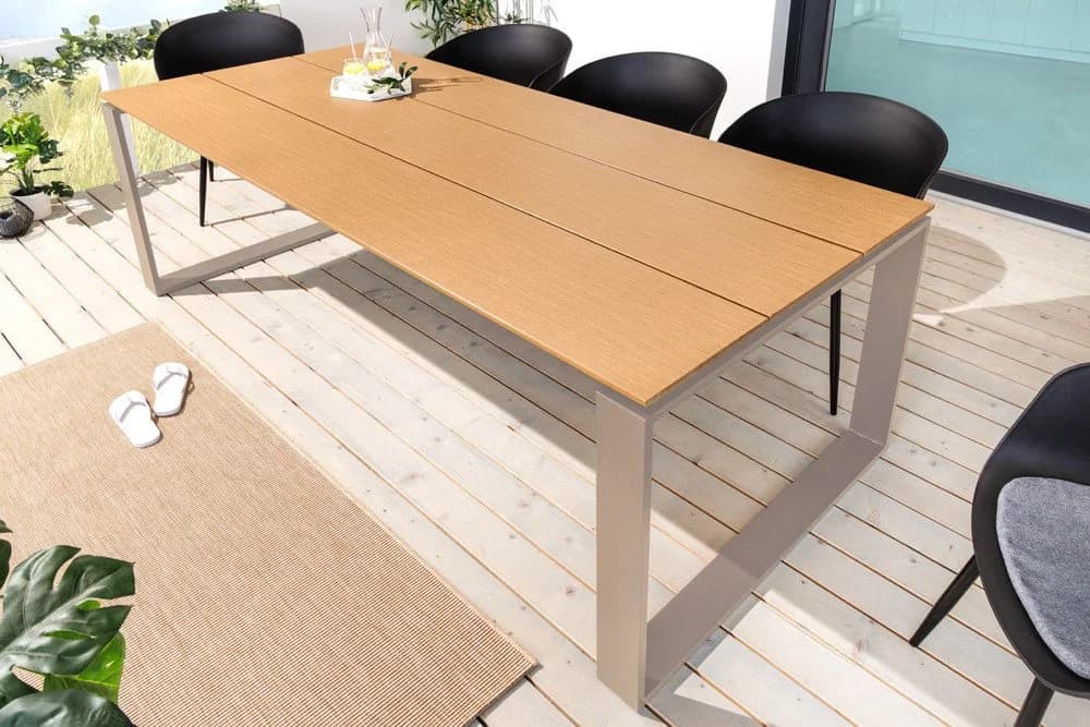 riess-ambiente Gartentisch FLOATING 210cm WPC Aluminium Greige
