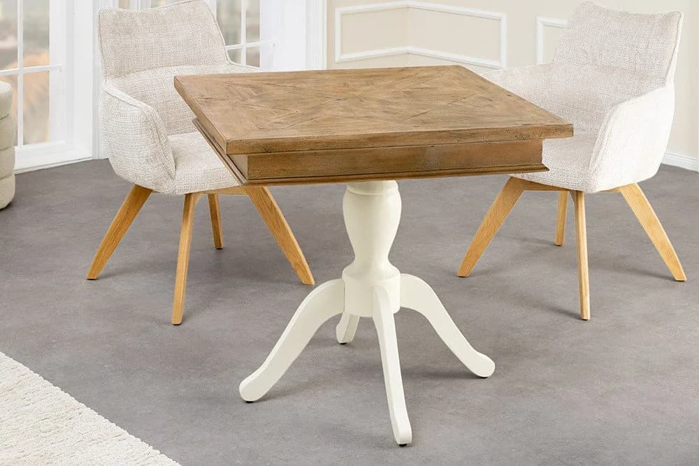 riess-ambiente Bistrotisch HAMPTONS 70cm hellbraun/creme recycelte Pinie 2 Plätze quadratisch - Bild 2