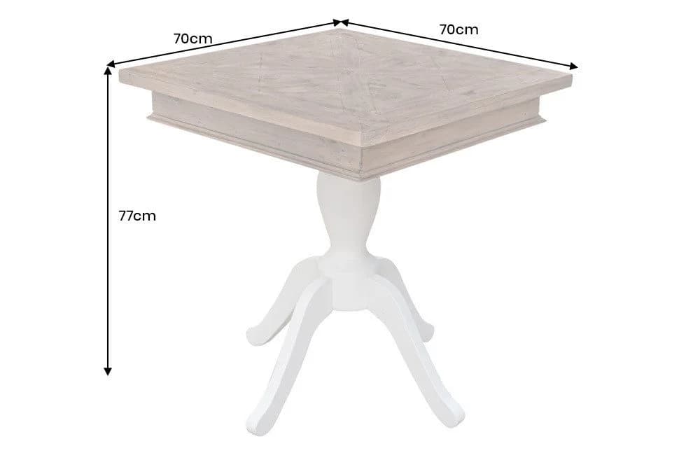 riess-ambiente Bistrotisch HAMPTONS 70cm hellbraun/creme recycelte Pinie 2 Plätze quadratisch - Bild 4