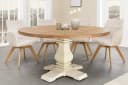 riess-ambiente Esstisch HAMPTONS 140cm Hellbraun Creme Pinienholz Rund Bild 1
