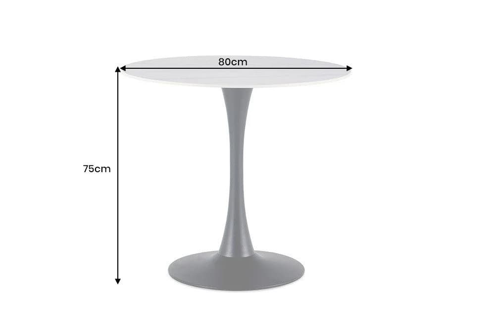 riess-ambiente Esstisch LYON 80cm weiß Keramik Säulenfuß - Bild 3