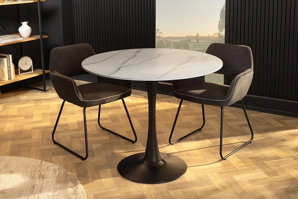 riess-ambiente Esstisch LYON 80cm weiß Keramik Säulenfuß - Bild 4