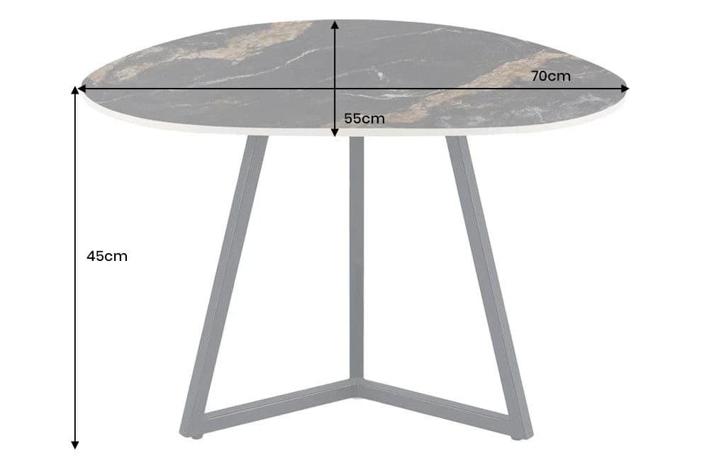 riess-ambiente Couchtisch MARVELOUS 90cm Schwarz Keramik Metallgestell - Bild 4