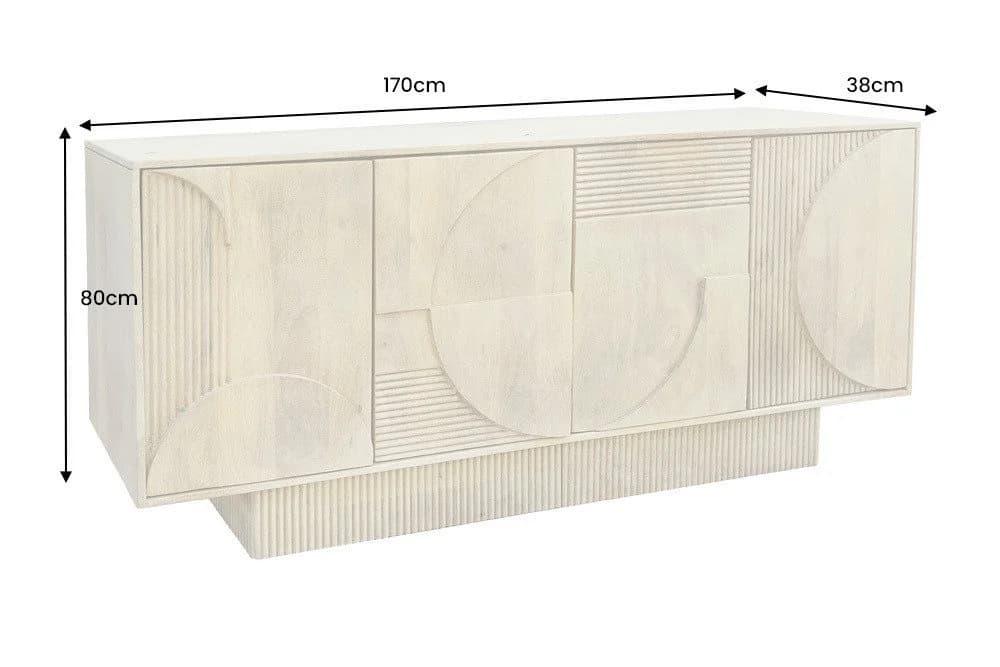 riess-ambiente Sideboard ART DECO 170 cm weiß gekälkt Mangoholz massiv - Bild 3
