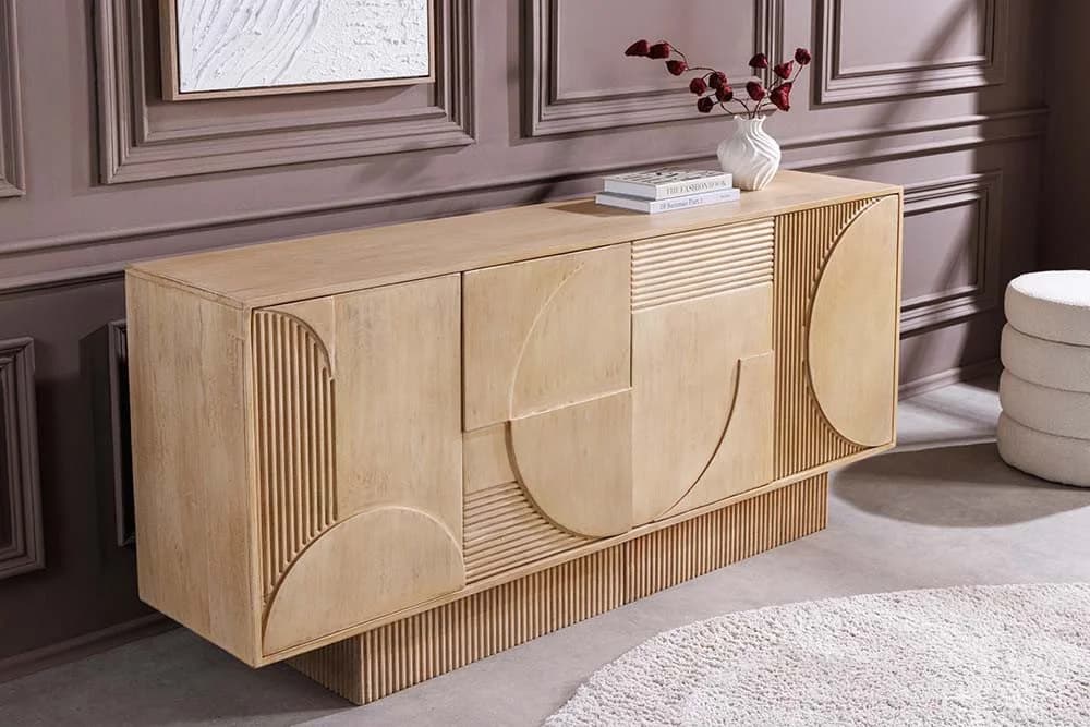 riess-ambiente Sideboard ART DECO 170 cm weiß gekälkt Mangoholz massiv - Bild 4