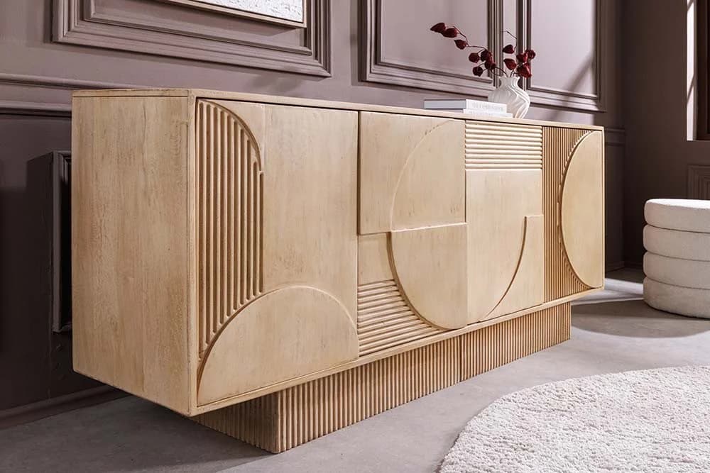riess-ambiente Sideboard ART DECO 170 cm weiß gekälkt Mangoholz massiv - Bild 5