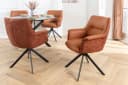 riess-ambiente Drehstuhl LE GRAND cognac Echtleder mit Armlehne Bild 2