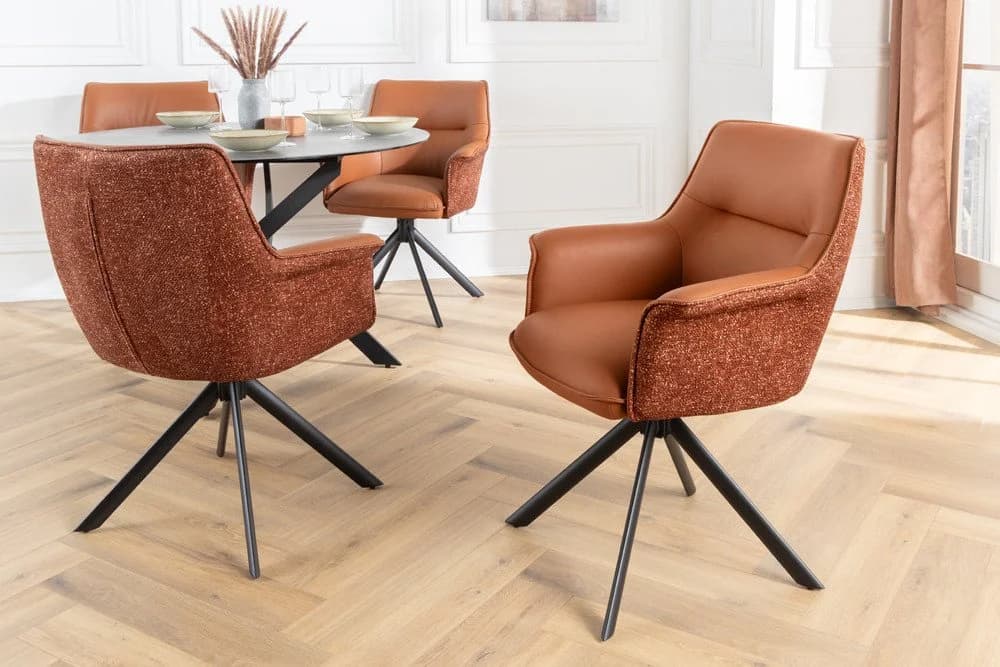 riess-ambiente Drehstuhl LE GRAND cognac Echtleder mit Armlehne - Bild 2